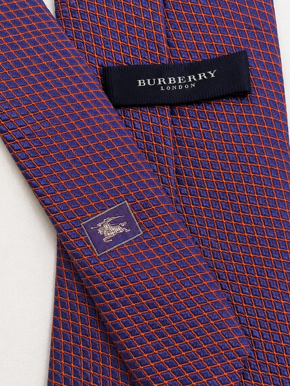 Burberry Purple and Orange Geometric Silk Tie